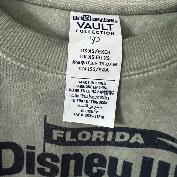Walt Disney World Magic Kingdom 50th Crewneck - Vault Collection - Picture 2 of 5